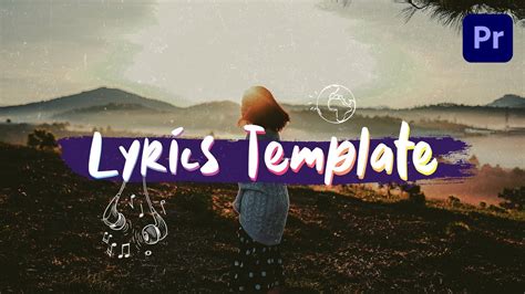 A screenshot of a free Premiere Pro lyric video template