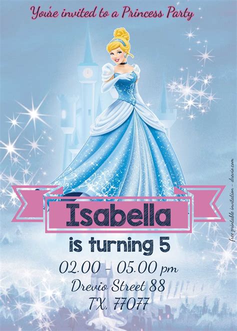 Free Princess Birthday Invitation Template