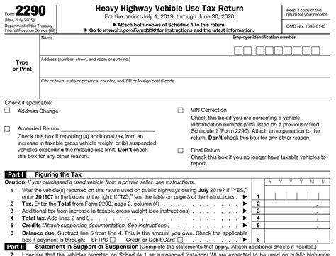 Image of Free Printable 2290 Form