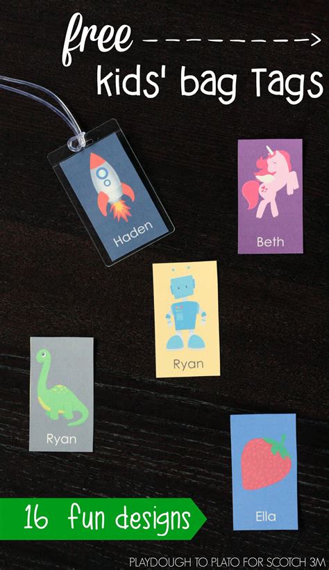 Free printable backpack tags for kids