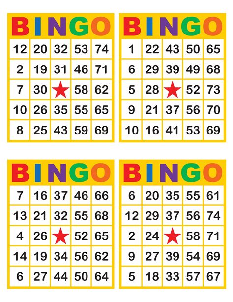 Free Printable Bingo Cards Per Page Templates Gallery 2