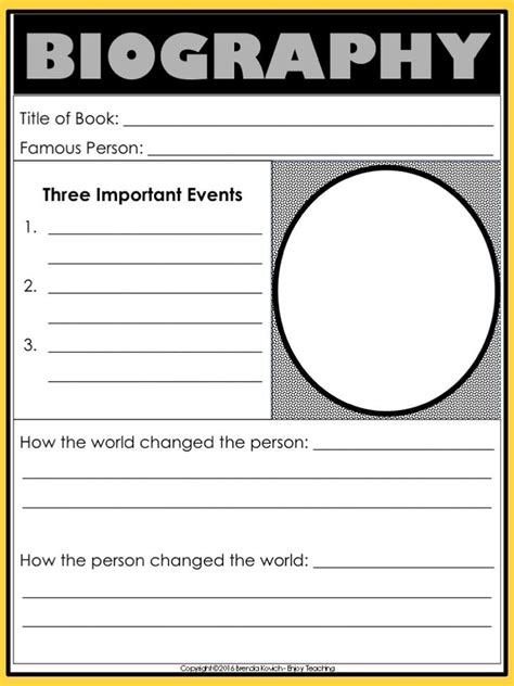 Free printable biography worksheets for kids