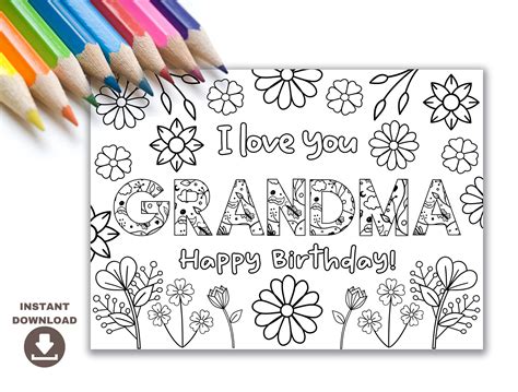 Free Printable Birthday Card Ideas for Grandma