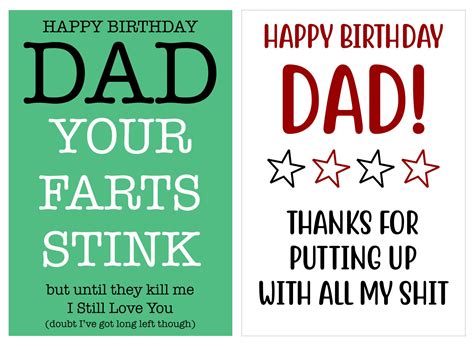 Free printable birthday cards for dad