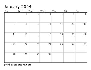 Free Printable Blank Calendar 2024