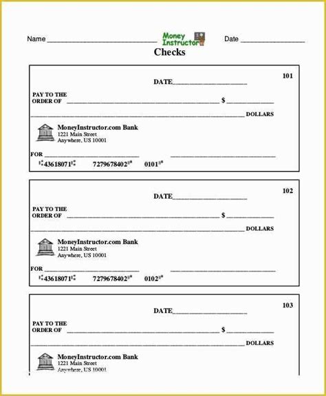 Free Printable Blank Check Template 7