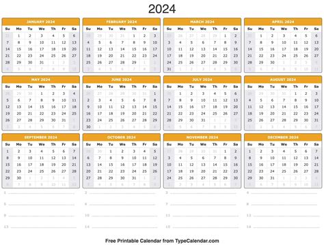 Free Printable Calendar 2024