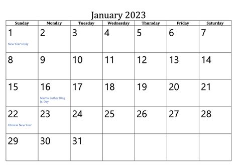 Free printable calendars 2023