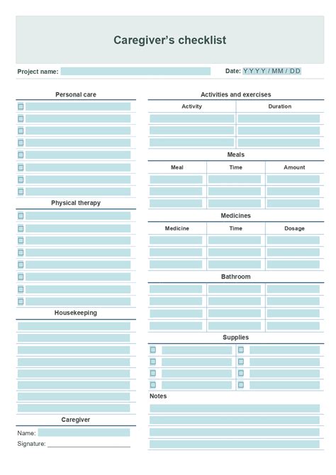 Free printable caregiver daily log sheet template