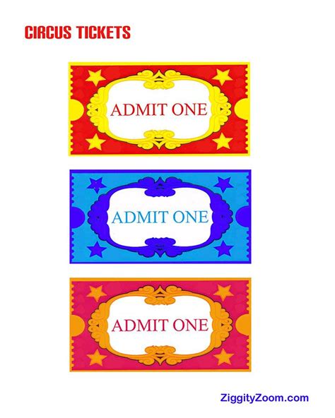 Free Printable Carnival Tickets