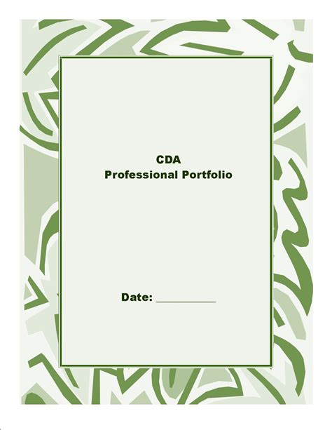 Free Printable CDA Portfolio Cover Template