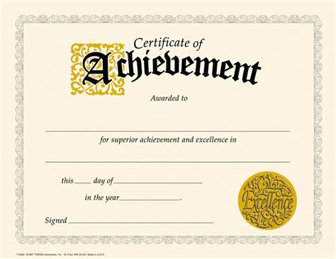 Free Printable Certificates of Achievement