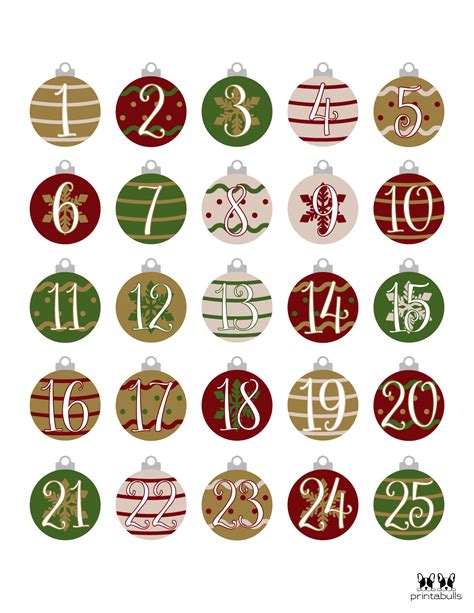 Free printable Christmas numbers for holiday parties