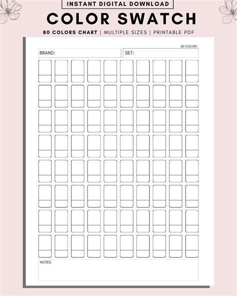 Free Printable Color Swatch Templates