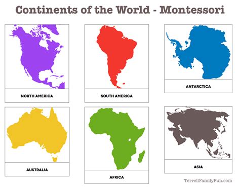 Free printable continent maps