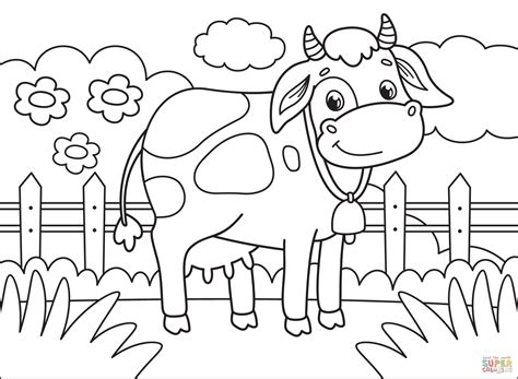 Free printable cow coloring pages