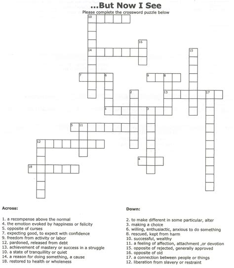 Free printable crossword puzzles for teens