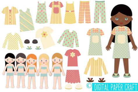 A variety of paper dolls cut out from colorful paper