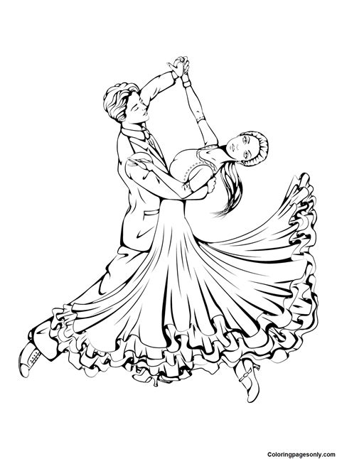 Free printable dance coloring pages for kids