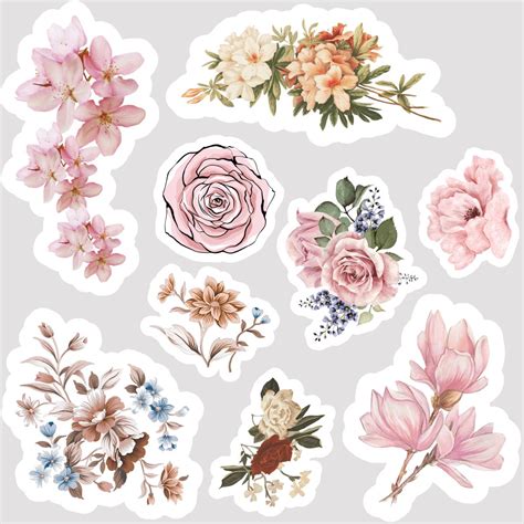 Free Printable Flower Stickers