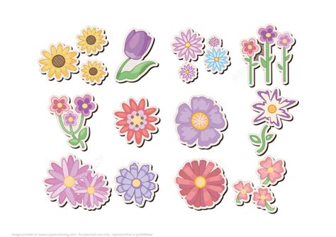 Free Printable Flower Stickers