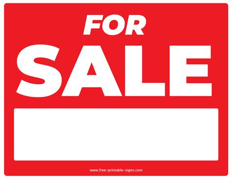 Free Printable For Sale Sign Template 2