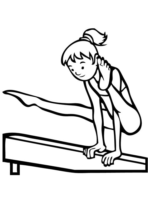 Free printable gymnastics coloring pages