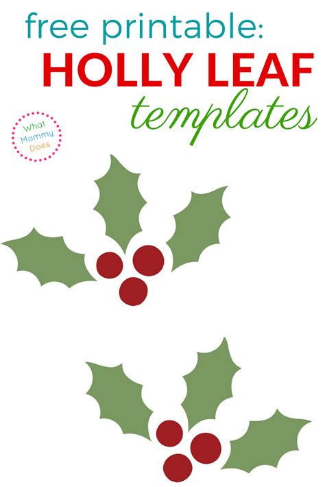 Free Printable Holly Leaf Template