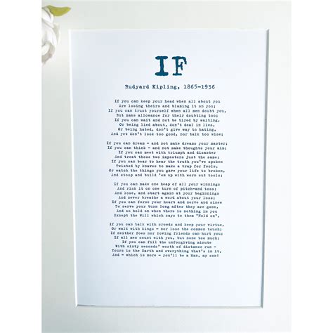 Free Printable If By Rudyard Kipling Poster