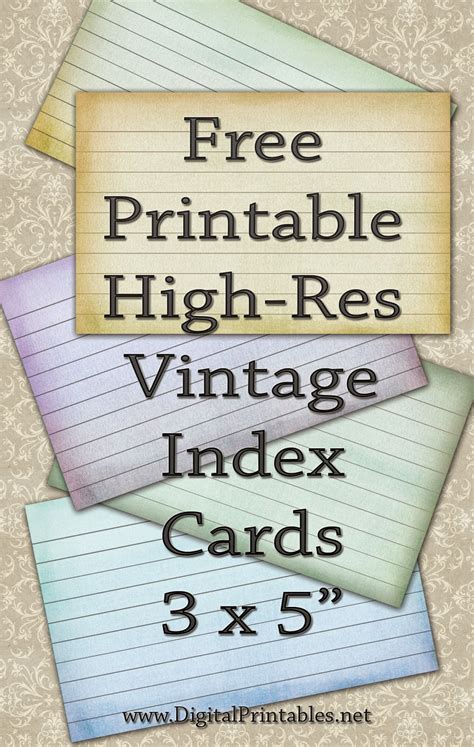 Free printable index card templates