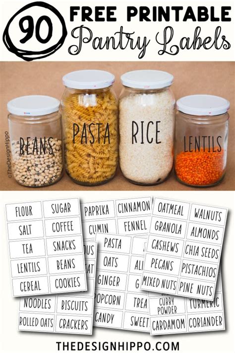 Free printable labels for kitchen organization