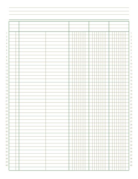 Free Printable Ledger Paper Templates