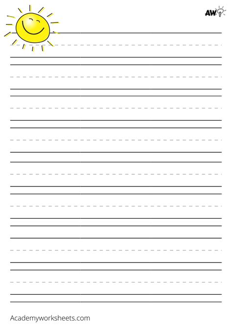 Free printable lined paper for kids