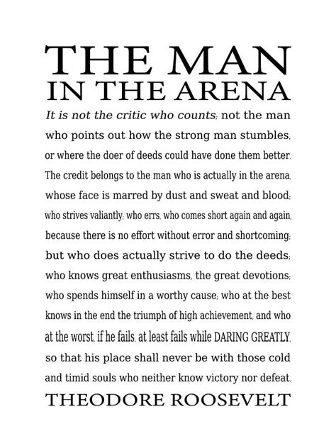 Free Printable: The Man in the Arena Quote