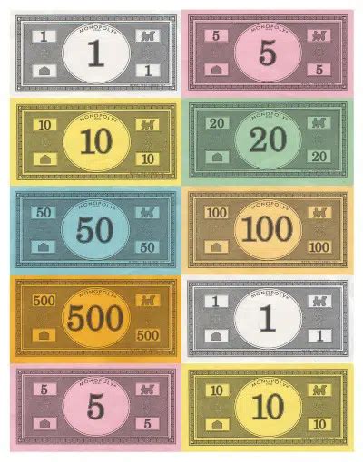 Free Printable Monopoly Money Template