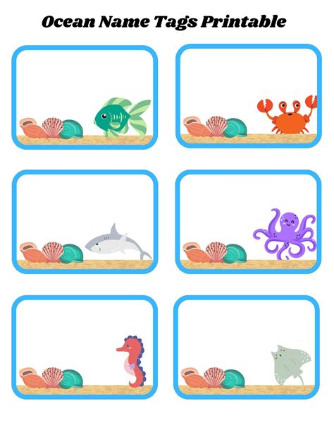 Free Printable Name Tags Under The Sea