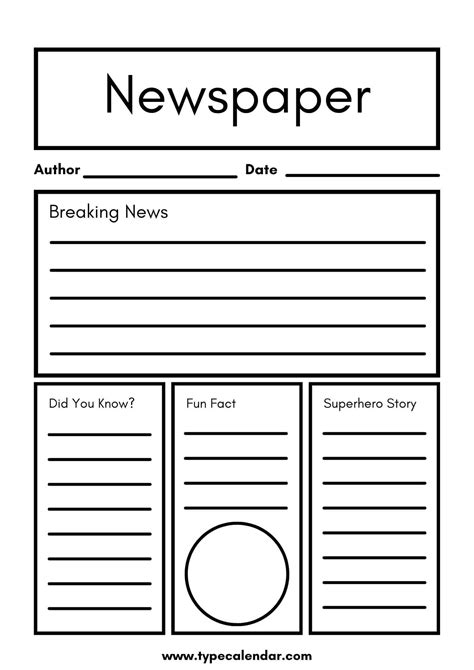 Free Printable Newspaper Template