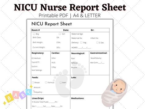 Free Printable NICU Report Sheet Template