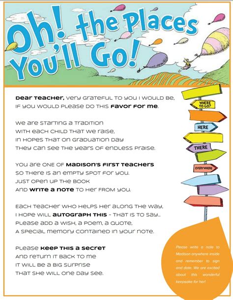 Free Printable Oh, the Places You'll Go! Letter Template