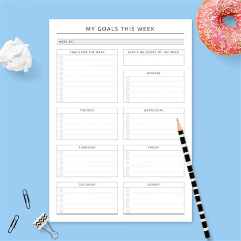 Free printable planner inserts for goal setting