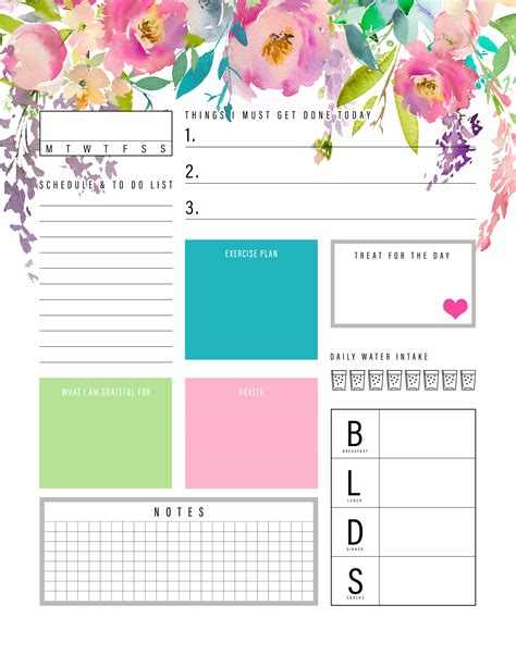 Free printable planner pages