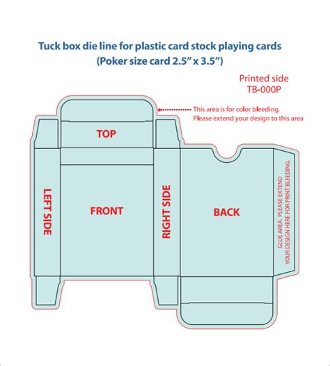 Free printable playing card box template design