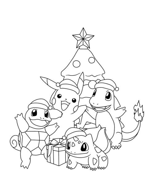 Free Printable Pokémon Christmas Coloring Pages