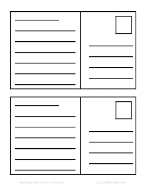 7 Free printable postcard templates