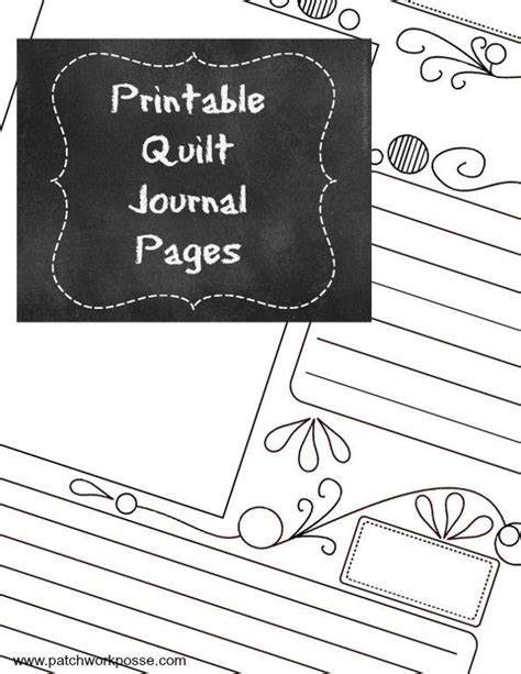 Free Printable Quilt Journal