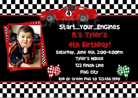 Free Printable Racing Birthday Invitations