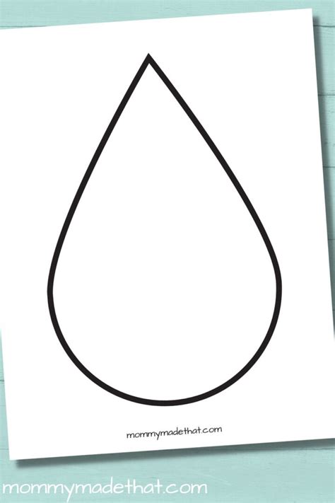 Free Printable Raindrop Template for Kids