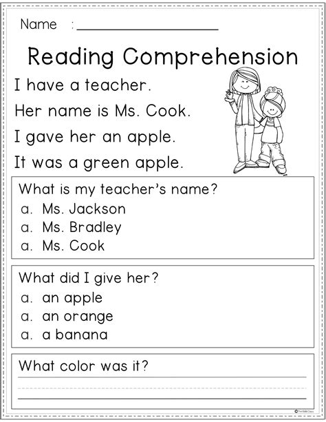 Free Printable Reading Comprehension Worksheets