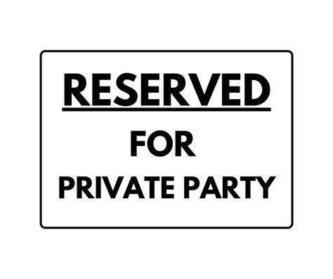 Free Printable Reserved Signs for Functions