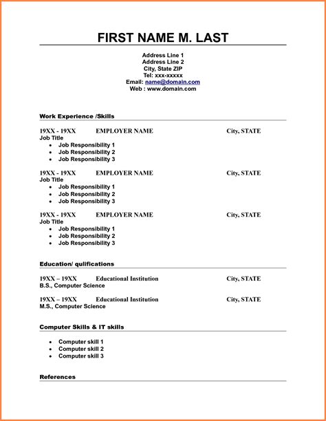 Free Printable Resume Templates